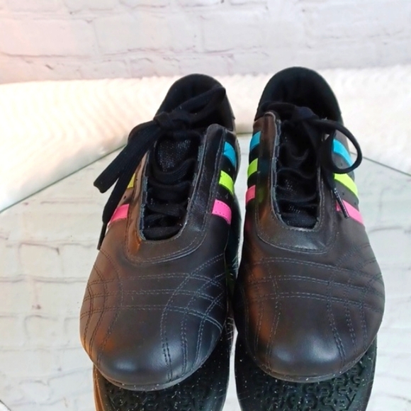 ADDIDAS Woman Black & Rainbow Athletic  Sneakers 9M - Picture 5 of 9